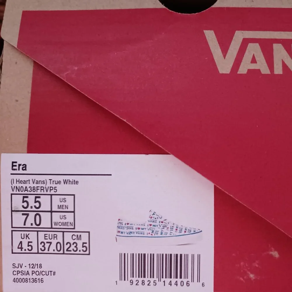 I Heart My Vans Men's 5.5/Women's 7 Era Red/White/Blue VN0A38FRVPS